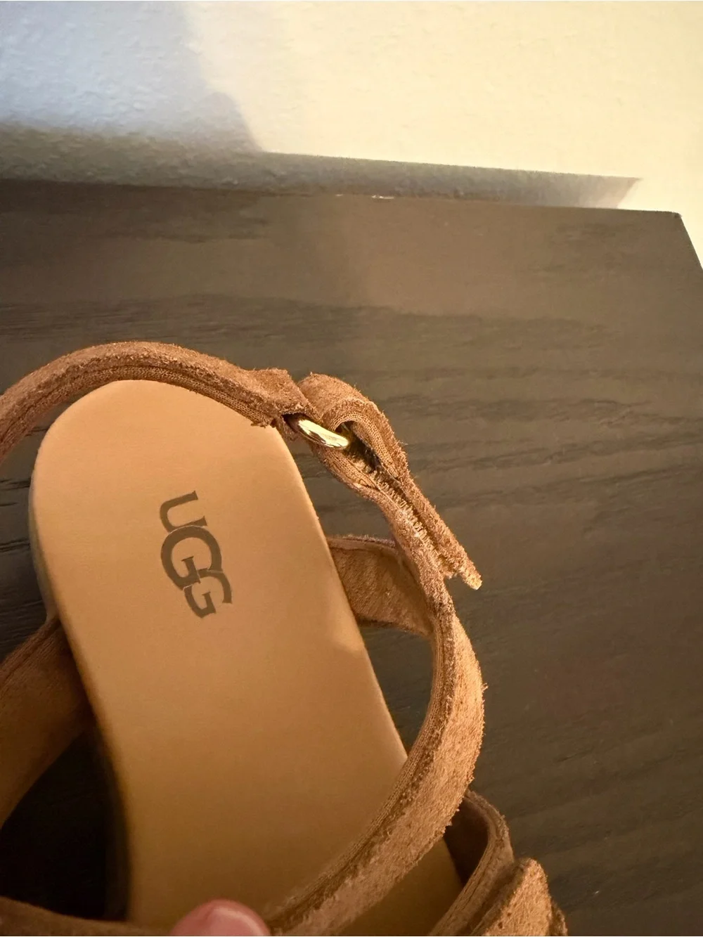 Kids Brown Suede Adjustable Strap Sandals